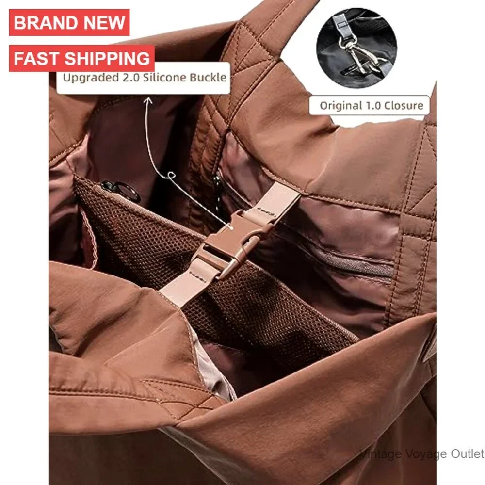 Large 19L Nylon Hobo Tote with Adjustable Straps for Travel Gym Work
